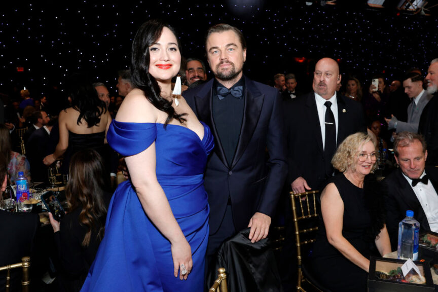 LOS ANGELES, CALIFORNIA - JANUARY 14: (L-R) Lily Gladstone and Leonardo DiCaprio with FIJI Water at The 29th Annual Critics Choice Awards on January 14, 2024 in Los Angeles, California. (Photo by Stefanie Keenan/Getty Images for FIJI Water)