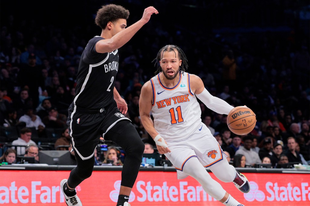 Jalen Brunson, pictured earlier this week against the Nets, entered Thursday averaging 26.6 points and 6.5 assists per game.