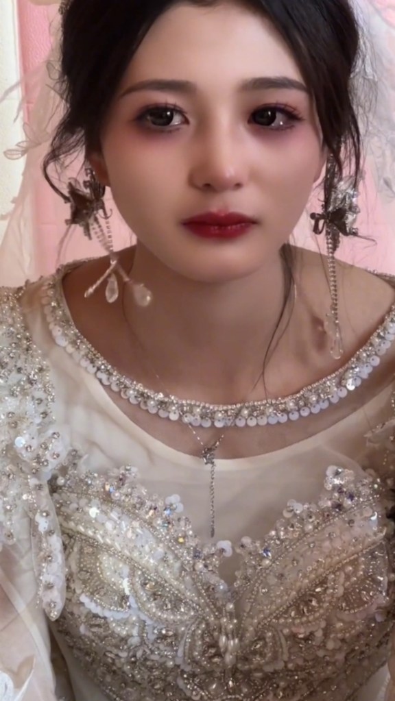 Devastating footage from the north-central China province of Gansu shows a beautiful bride bawling at her wedding because she's being forced into an arranged marriage.