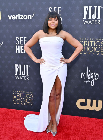 SANTA MONICA, CALIFORNIA - JANUARY 14: Taraji P. Henson attends the 29th Annual Critics Choice Awards at Barker Hangar on January 14, 2024 in Santa Monica, California. (Photo by Axelle/Bauer-Griffin/FilmMagic)