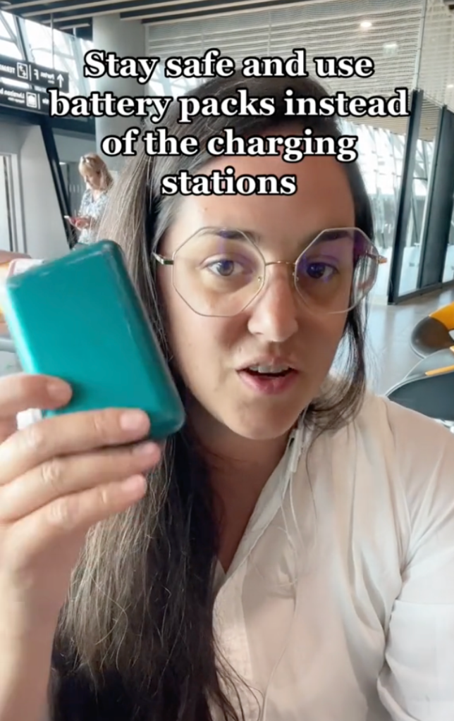 woman suggests device charging options