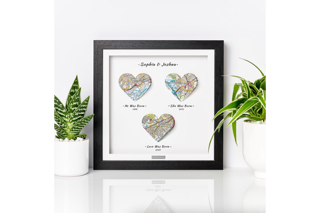 First Met, First Date, First Kiss Personalized Map Gift