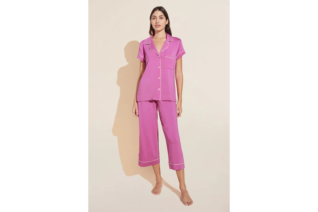 Eberjey Gisel TENCEL Modal Short Sleeve Cropped PJ Set