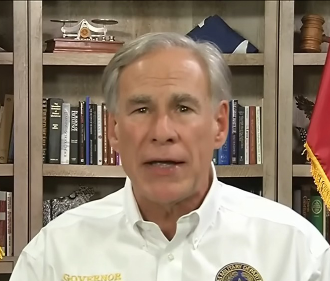 Texas Gov. Greg Abbott is pictured speaking with Fox Business.