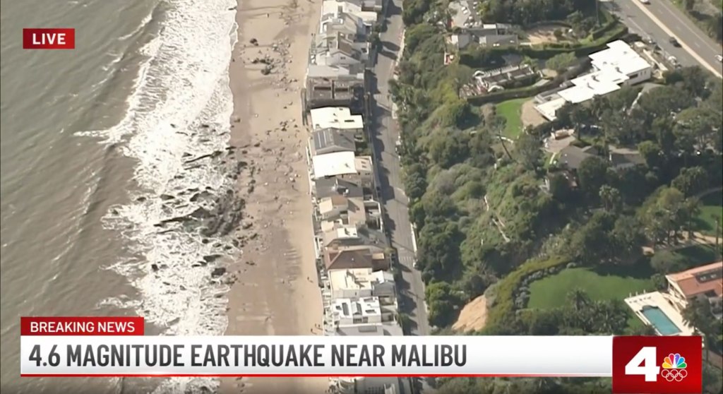 Southern California earthquake: Beach houses by the water with no immediate damage or injuries reported.