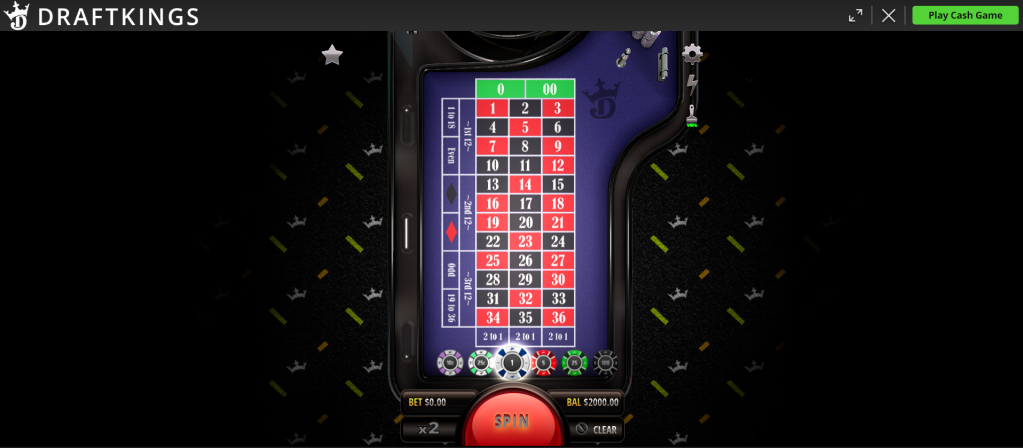 DraftKings American roulette