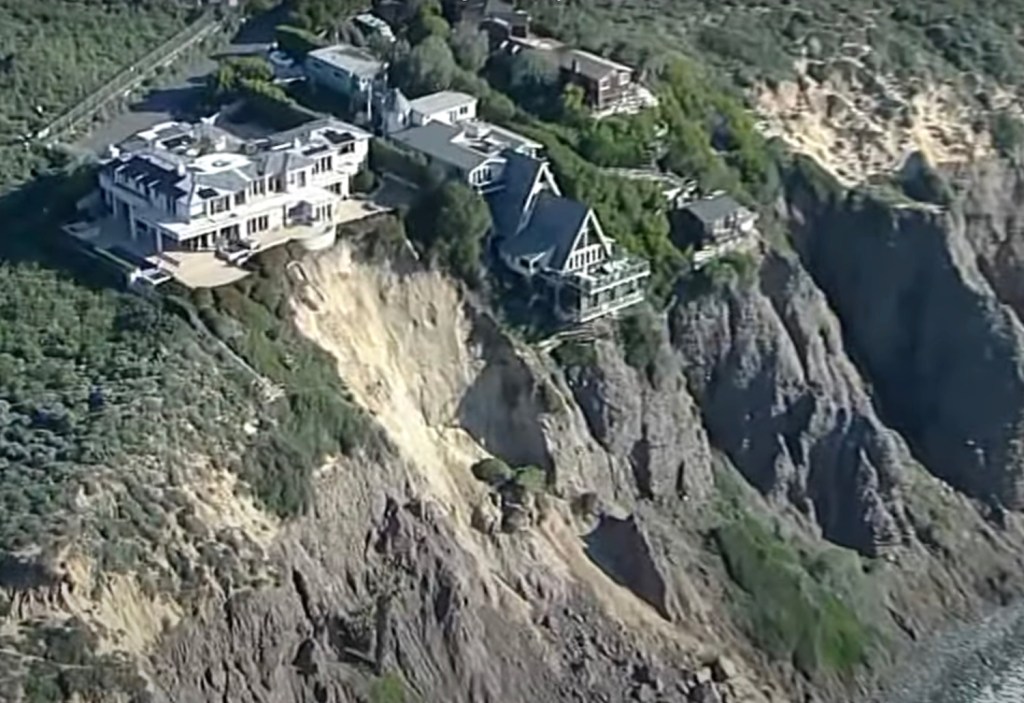 Heavy rains took apart of the cliff where luxury homes estimated around $15.9 million are located. 