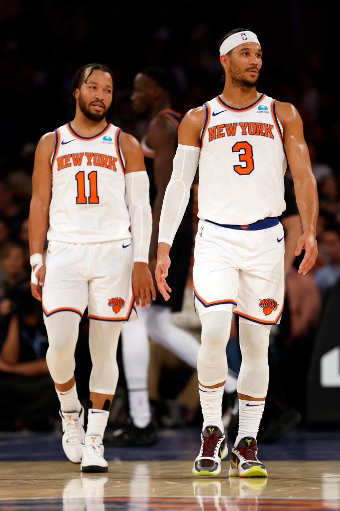 Knicks stars Jalen Brunson (11) and Josh Hart (3) are starting a podcast. 