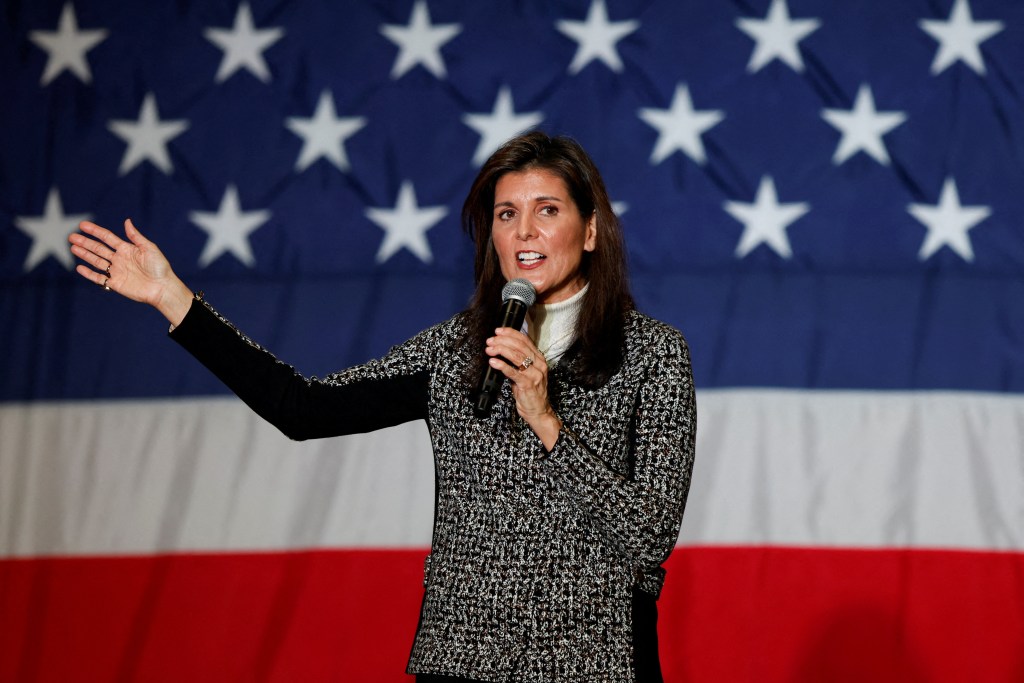 Nikki Haley speaks during a campaign event, ahead of the South Carolina Republican presidential primary election, in Conway, South Carolina, U.S., January 28, 2024.  