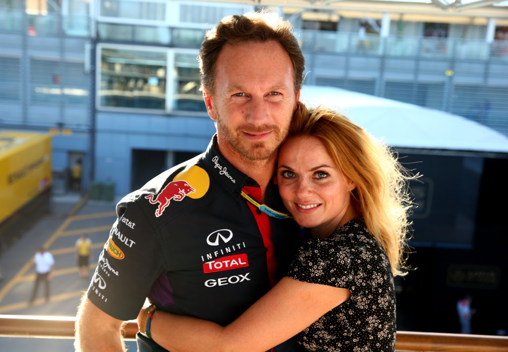 Geri Halliwell with Formula One team principal Christian Horner.