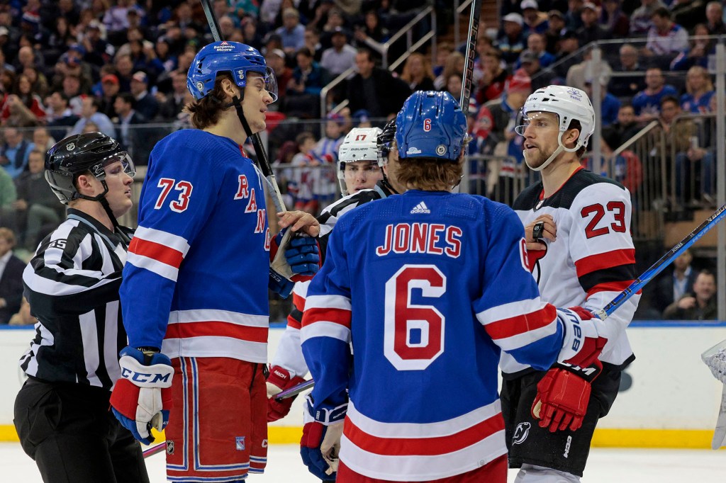 Devils enforcer Kurtis MacDermid tried unsuccessfully to bait Rempe into fights Monday night only top be denied by the Rangers rookie.