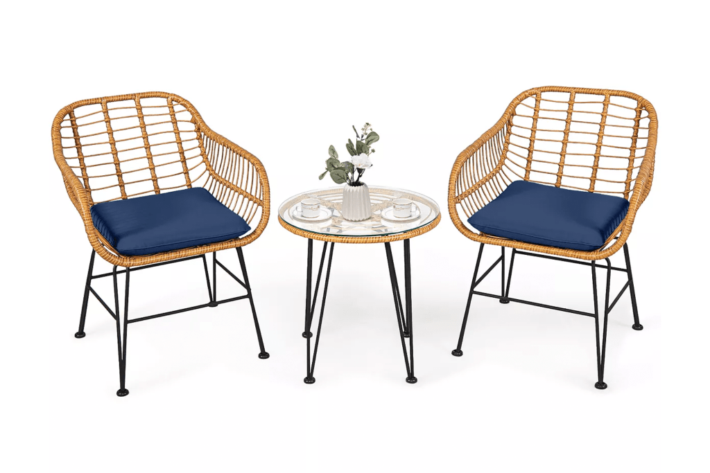 Costway 3-Piece Rattan Bistro Patio Set