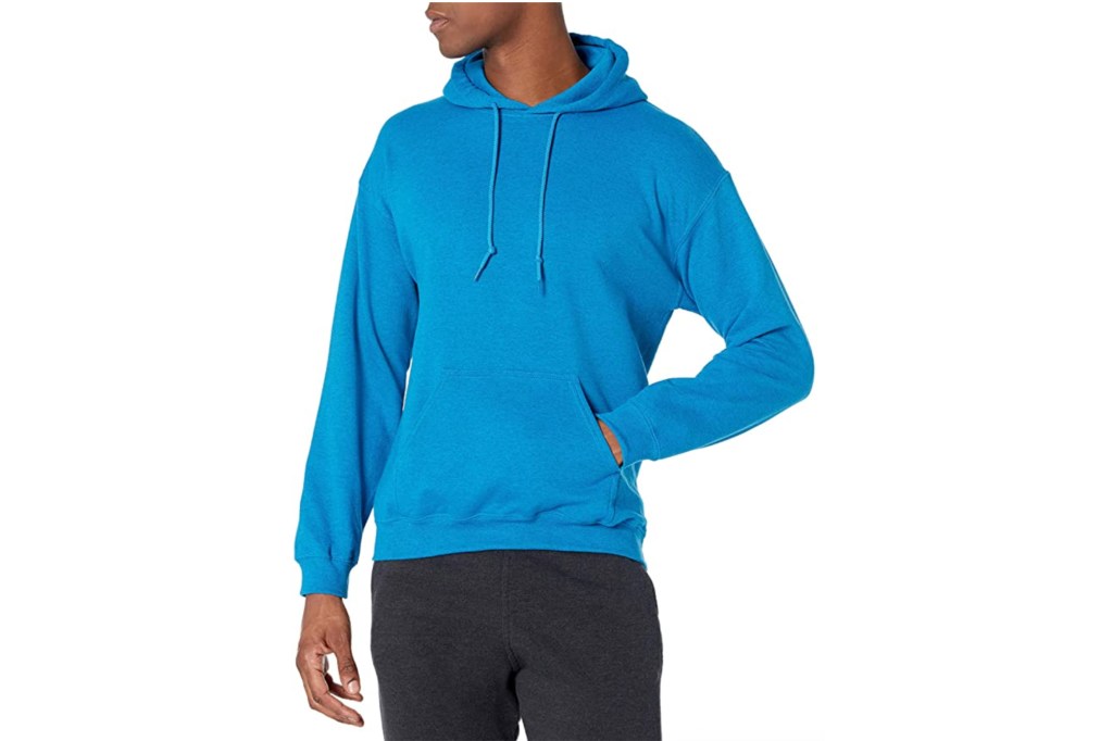 Gildan Men's Fleece Hooded Sweatshirt, blue