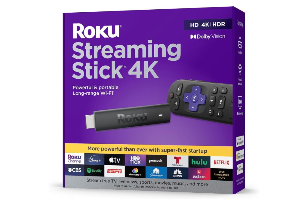 A Roku stick in its box.