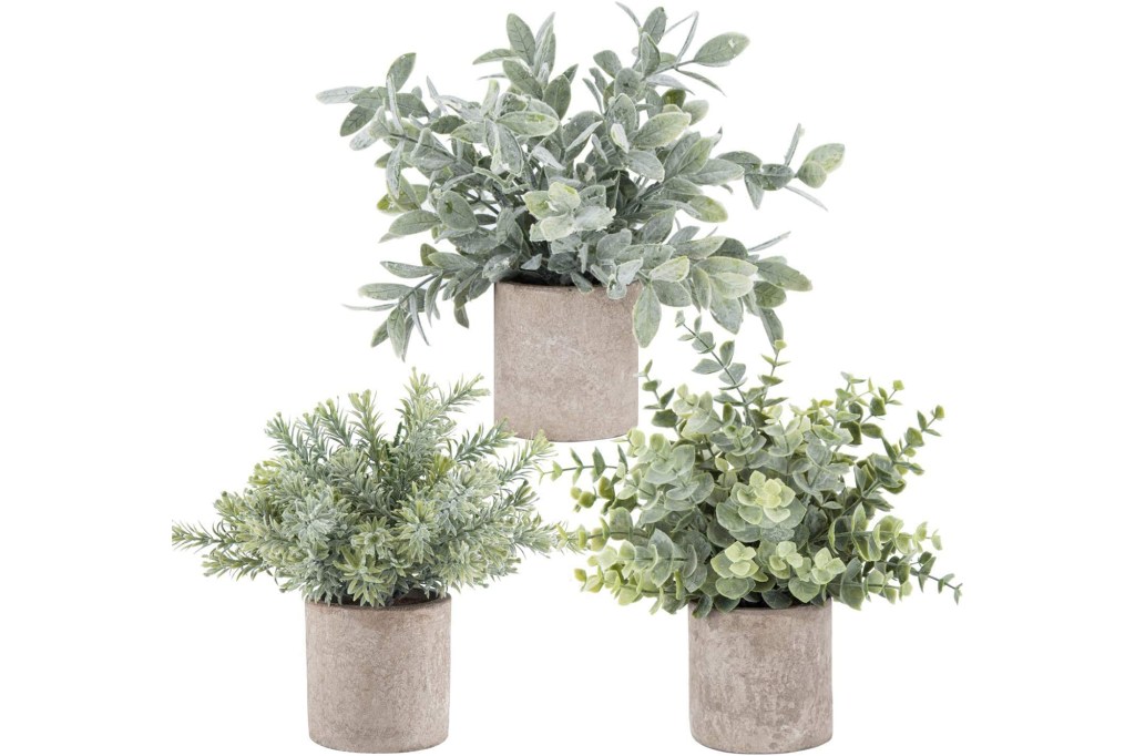 Der Rose Mini Potted Fake Plants (3-Pack)