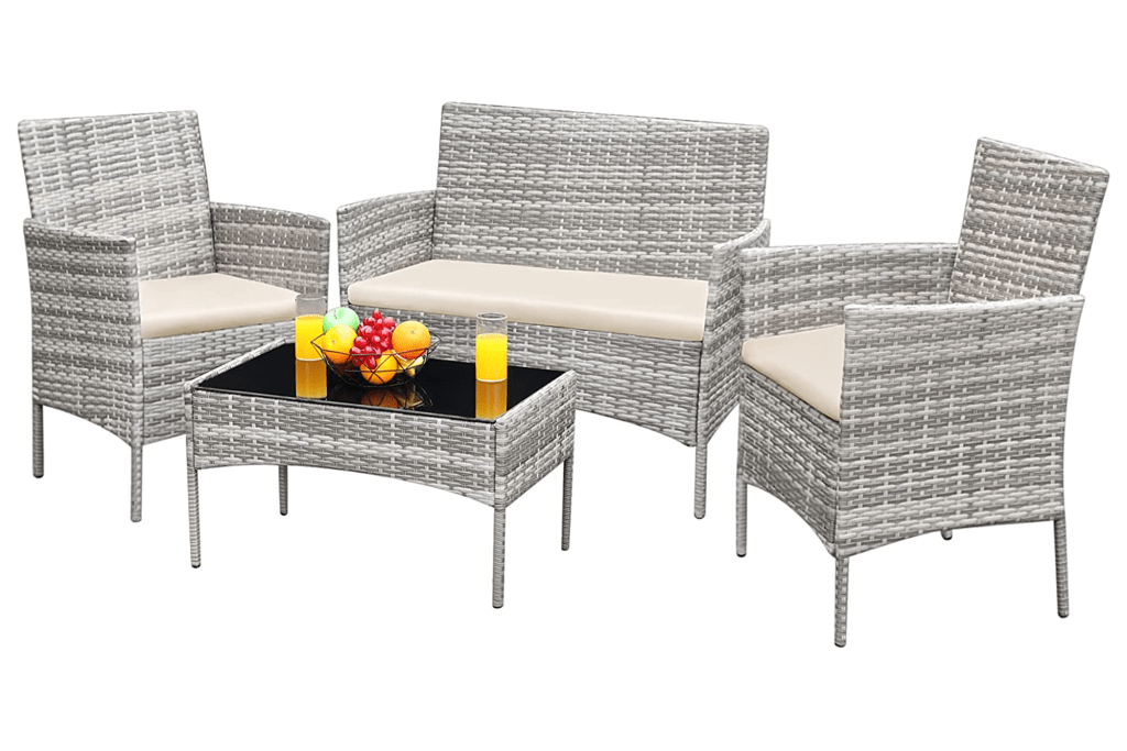 Greesum 4-Piece Patio Conversation Set, gray