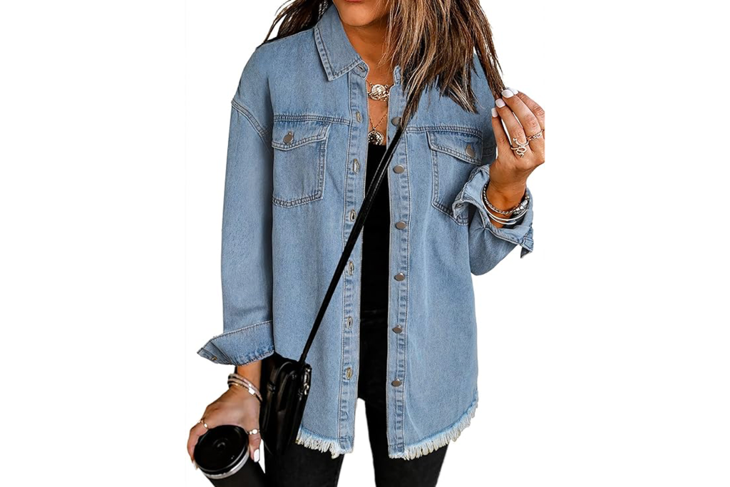 Dokotoo Women's Oversized Boyfriend Denim Jacket