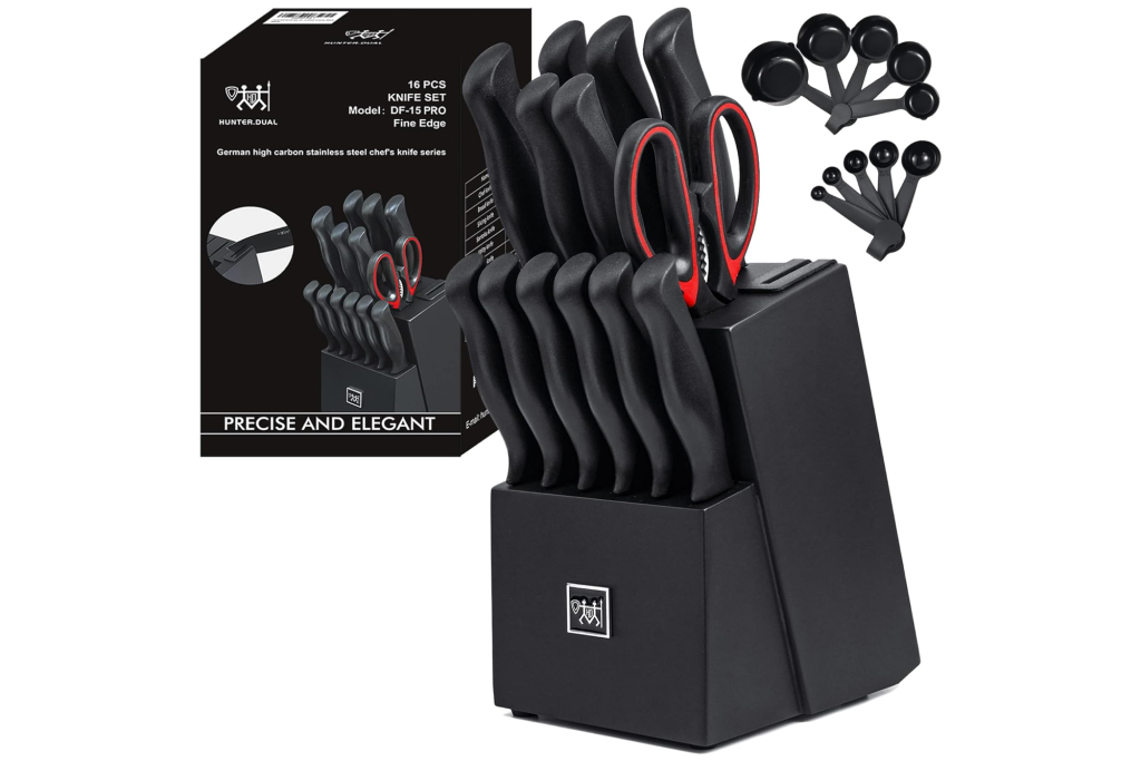 HUNTER.DUAL 15-Piece Knife Set with Block