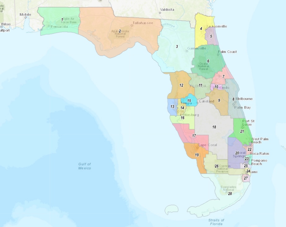 Florida's redistricting map proposed in 2022.