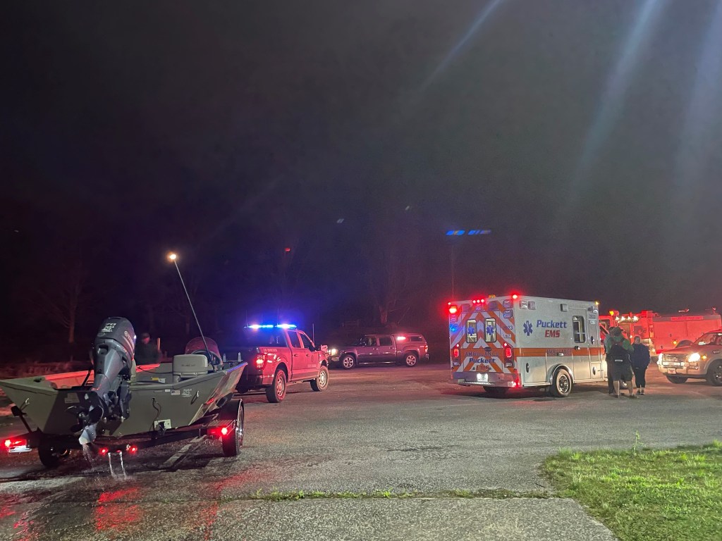 A group of 33 – including children – had left a boat ramp to paddle across to Nickajack cave Monday when high wind knocked some over into the water