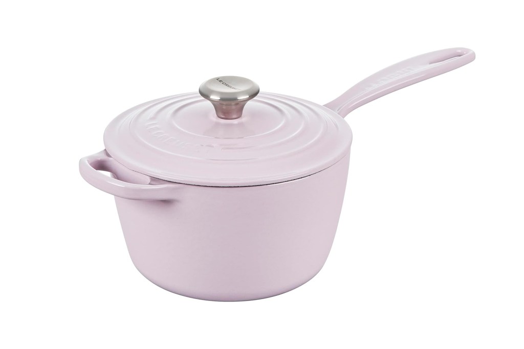 A pink pot with a lid