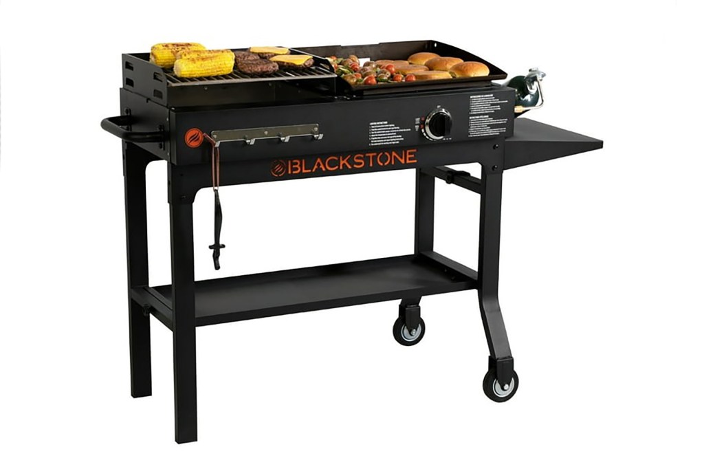 A grill with food on it