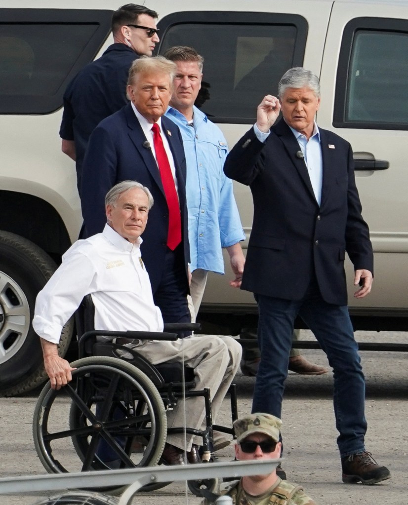 Donald Trump, Greg Abbott and Sean Hannity