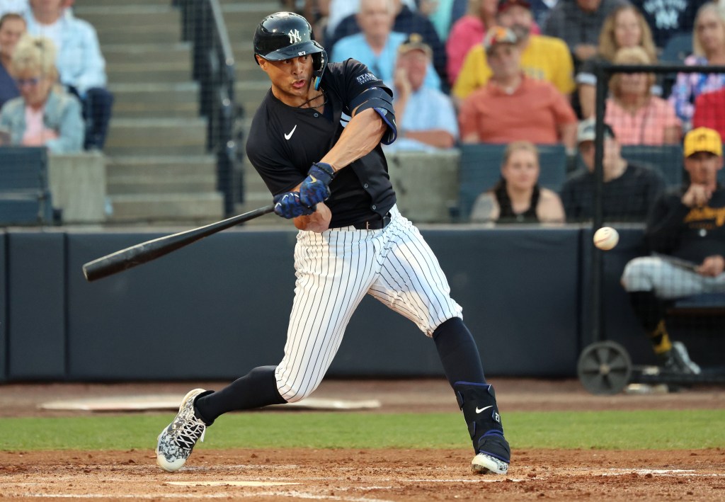 Giancarlo Stanton, who recently hit three homers against the Pirates, belted a 118.7 mph line drive up the middle during Saturday's 6-6 exhibition tie vs. the Phillies.