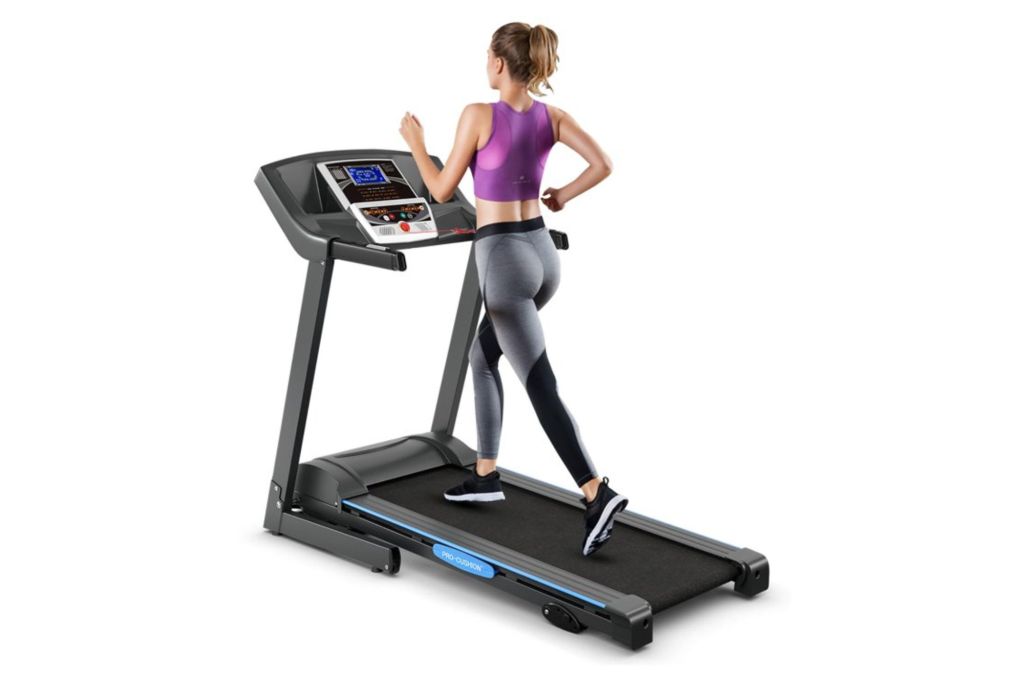 A woman on a treadmill