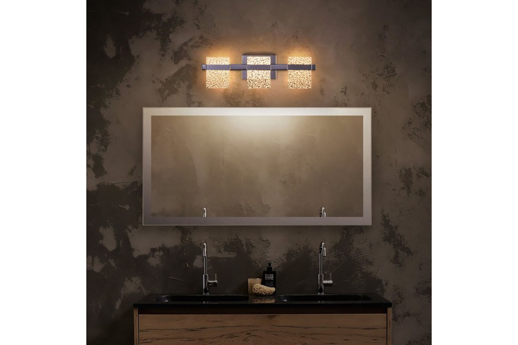 LED lighting above mirror