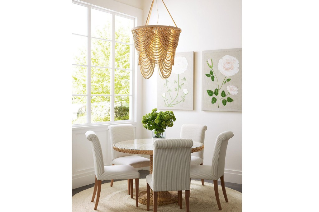 chandelier over table