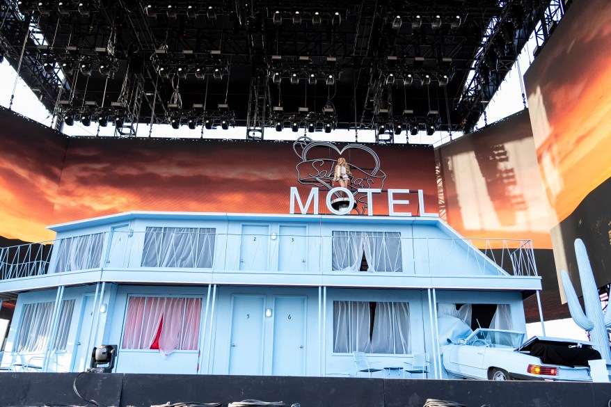 Sabrina Carpenter performs at the Coachella Stage during the 2024 Coachella Valley Music and Arts Festival at Empire Polo Club on April 12, 2024.