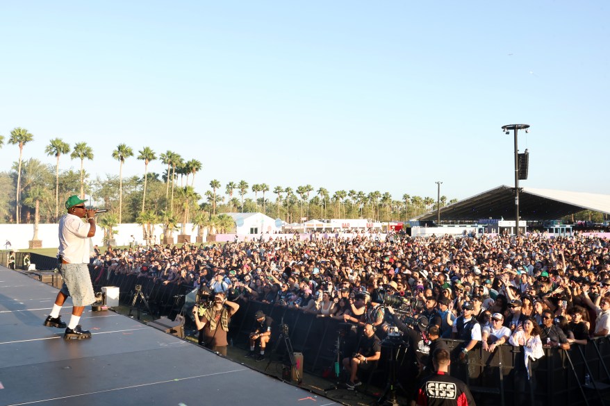 Blxst performs at the Outdoor Theatre during the 2024 Coachella Valley Music and Arts Festival at Empire Polo Club on April 13, 2024.