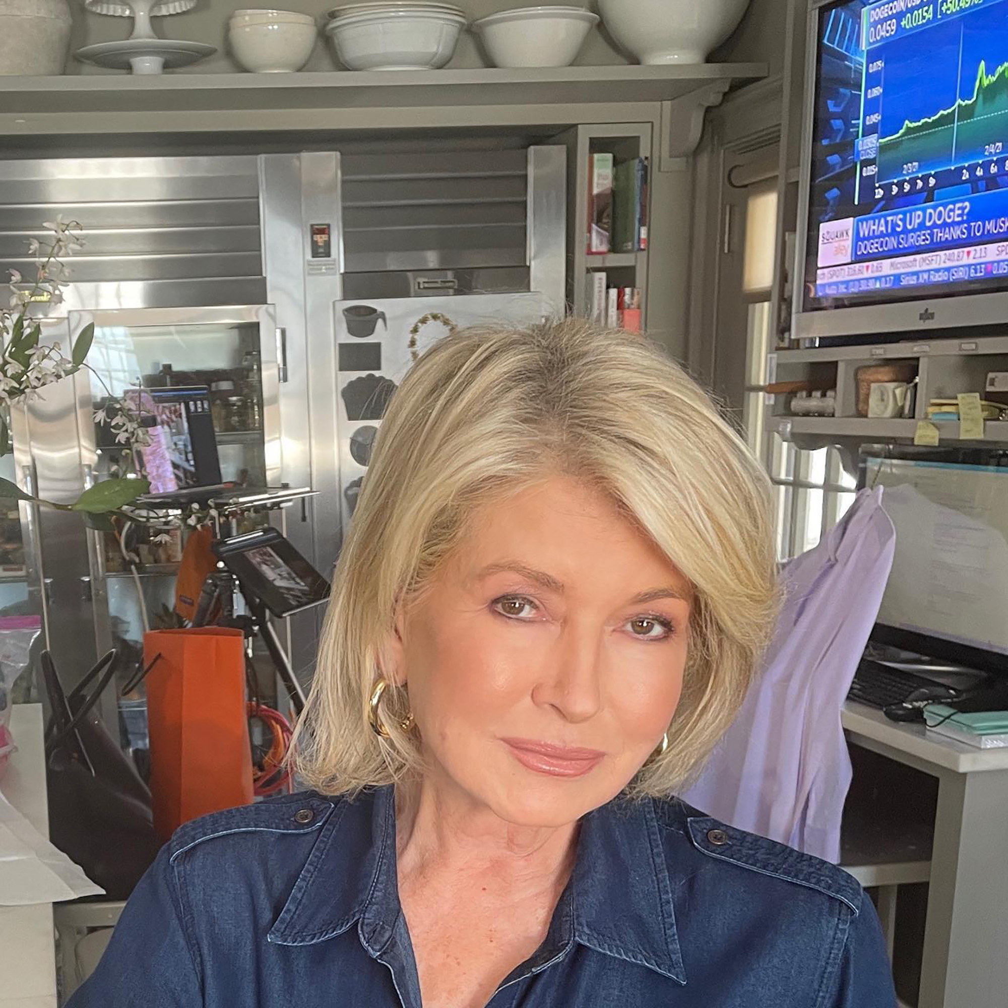 Martha Stewart taking a selfie