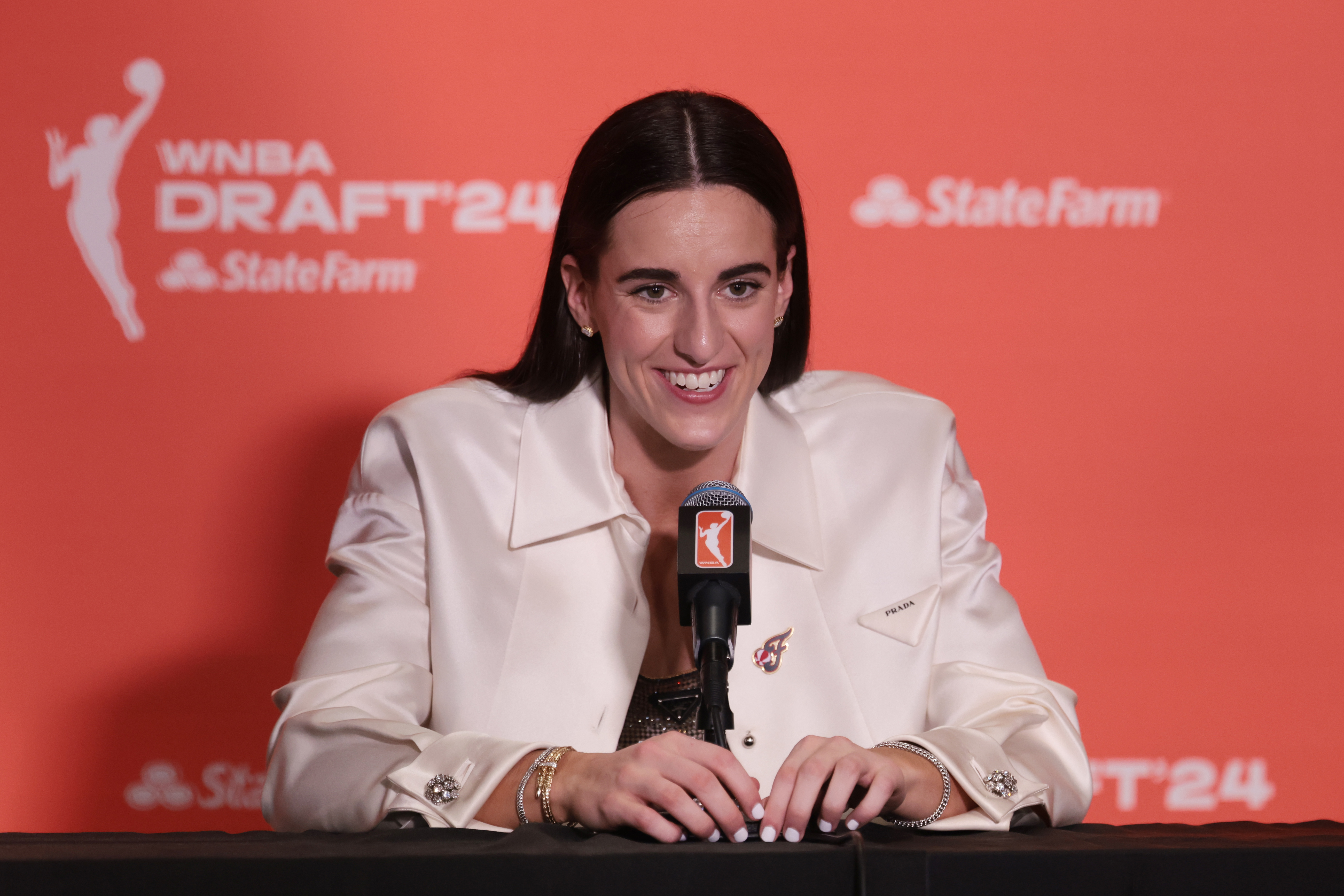 Caitlin Clark in a press conference