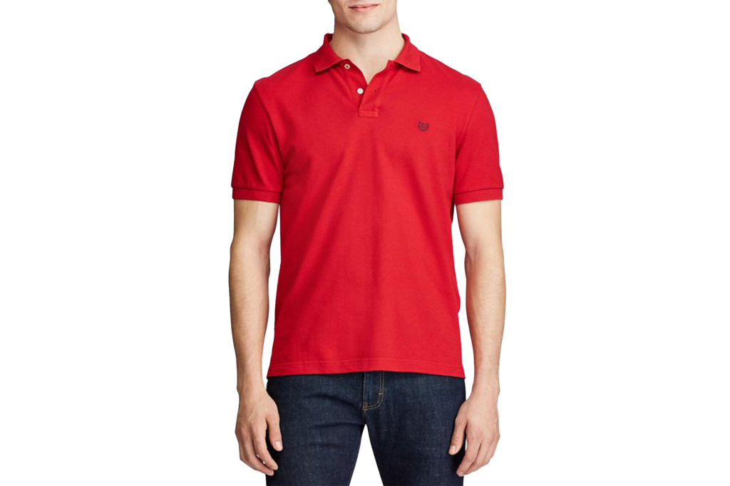 Chaps Classic-Fit Short-Sleeve Cotton Everyday Pique Polo Shirt, red