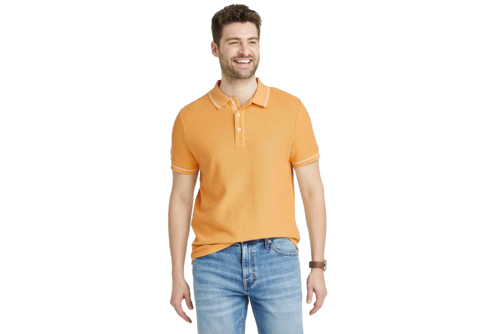 Goodfellow & Co. Short-Sleeve Must-Have Polo Shirt, mustard yellow