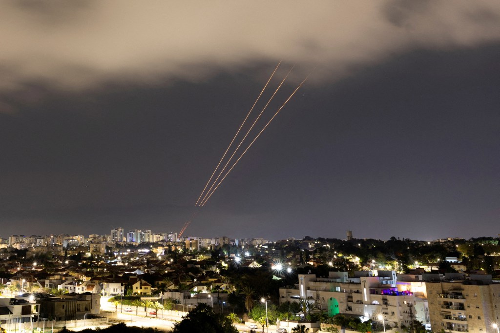 An anti-missile system in Israel operating after the Iranian attack was launched on April 14, 2024.