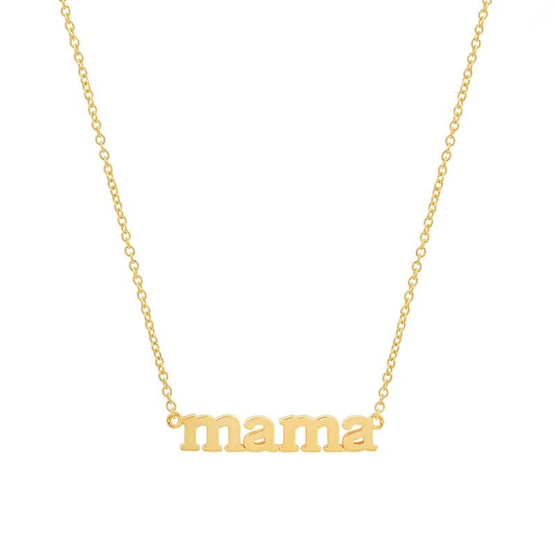 A gold Jennifer Meyer mama necklace