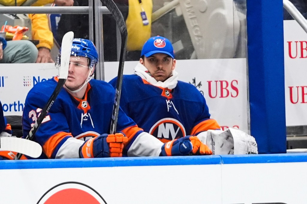 Islanders goaltender Ilya Sorokin watches during the third period of Game 3