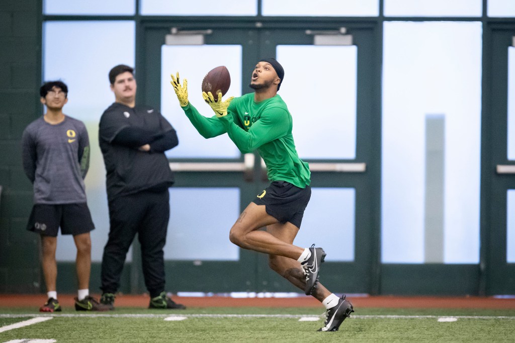 Troy Franklin was drafted in the fourth round of the NFL draft by the Broncos.