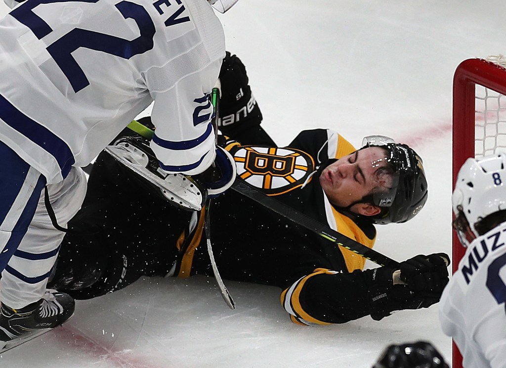 The Boston Bruins and Toronto Maple Leafs are in a very physical series. 