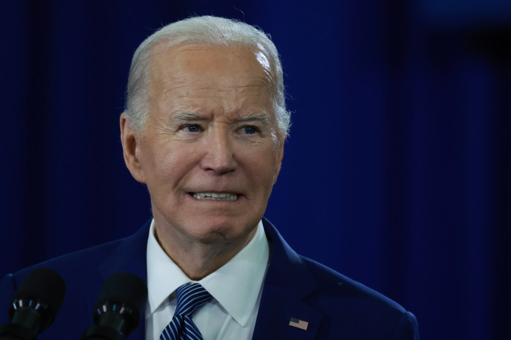 President Joe Biden questioned the number of times former president Donald Trump needed to prove that "we" can't be trusted in his latest gaffe on the campaign trail Tuesday. 