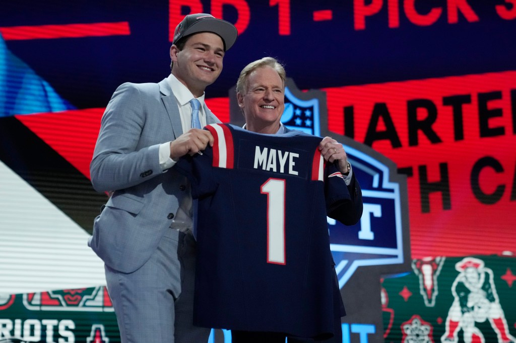 Drake Maye will lead the Patriots.