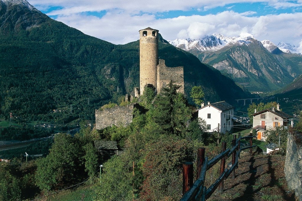 ITALY - CIRCA 2016: Chatelard Castle, La Salle, Valle d'Aosta. Italy, 13th century. (Photo by DeAgostini/Getty Images)