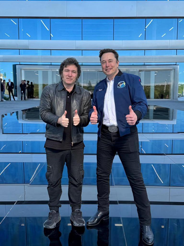 Argentina's President Javier Milei and Tesla CEO Elon Musk