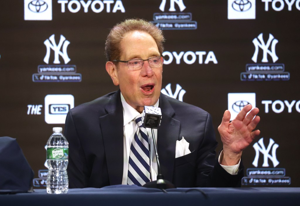 John Sterling speaks at a pre game press conference.