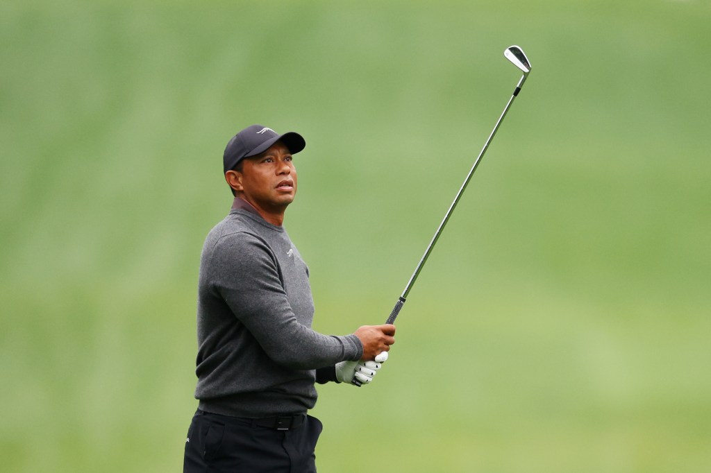 Tiger Woods during a practice round at The Masters on April 9, 2024.