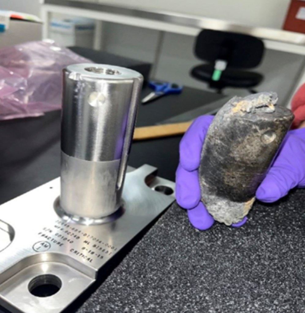 a recovered chunk of space junk