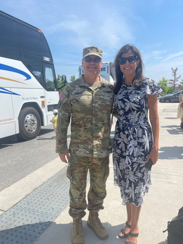 Nikki Haley and her family welcomed husband Michael home today after a year-long deployment with the South Carolina Army National Guard.